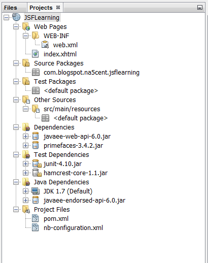 nascent: Java Web Application Tutorial JSF(PrimeFaces) (2) : Project Structure